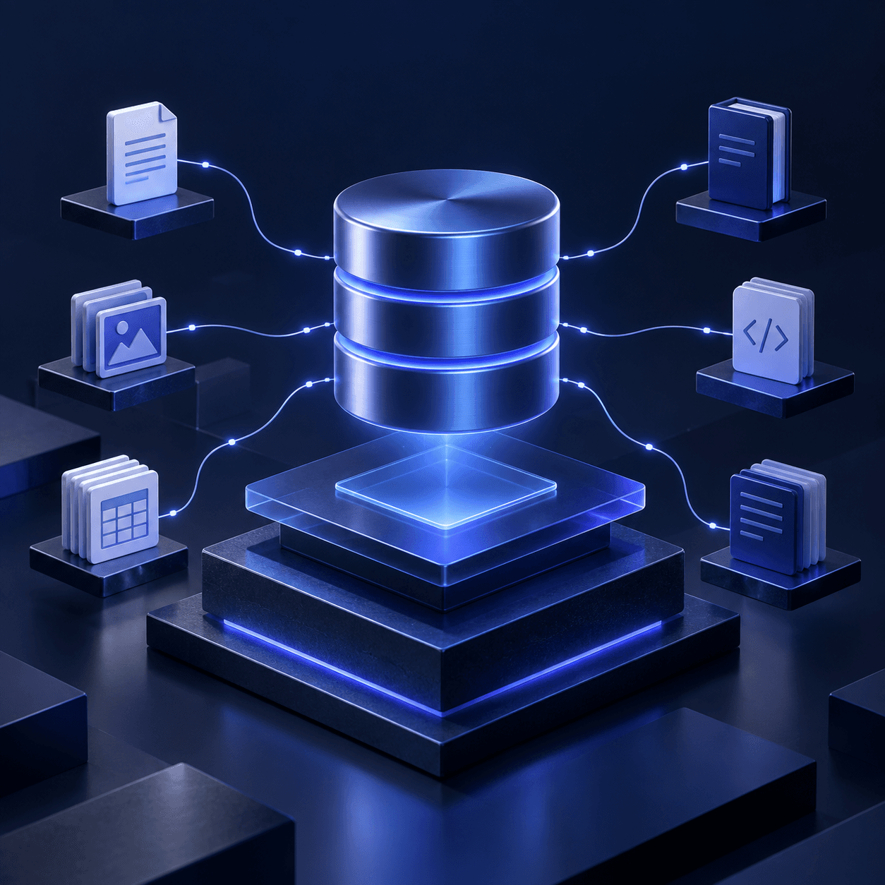 A database connected to layers of enterprise knowledge